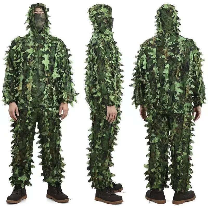 3D Leafy Camouflage Ghillie Suit Set – Woodland Green